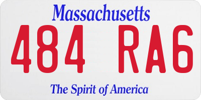 MA license plate 484RA6
