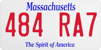 MA license plate 484RA7