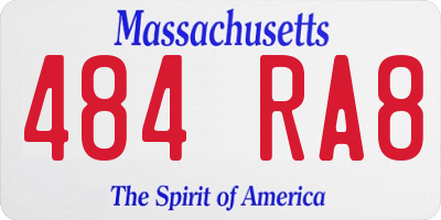 MA license plate 484RA8