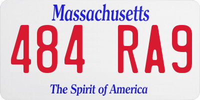 MA license plate 484RA9