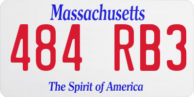 MA license plate 484RB3