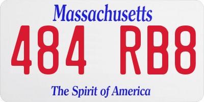 MA license plate 484RB8