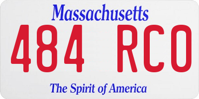 MA license plate 484RC0