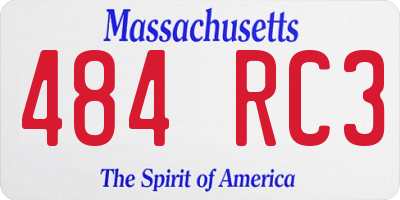 MA license plate 484RC3