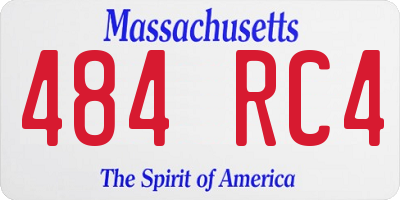 MA license plate 484RC4