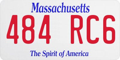 MA license plate 484RC6