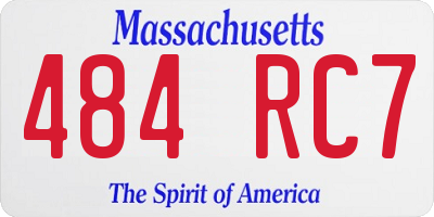 MA license plate 484RC7