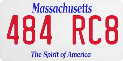 MA license plate 484RC8