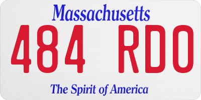 MA license plate 484RD0