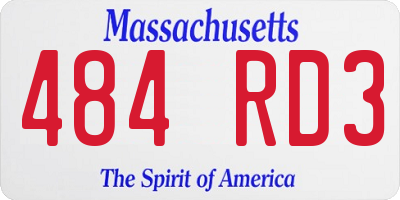 MA license plate 484RD3