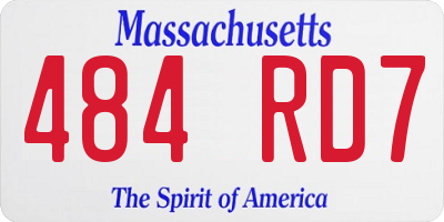 MA license plate 484RD7