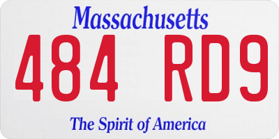 MA license plate 484RD9