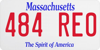MA license plate 484RE0