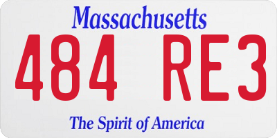 MA license plate 484RE3