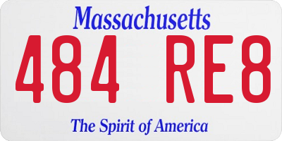 MA license plate 484RE8