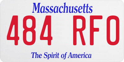 MA license plate 484RF0
