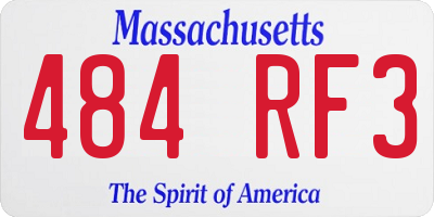 MA license plate 484RF3