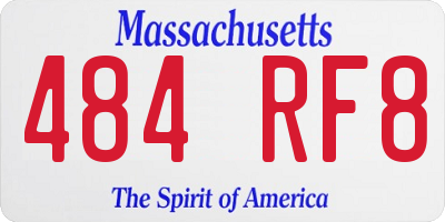 MA license plate 484RF8