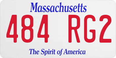 MA license plate 484RG2