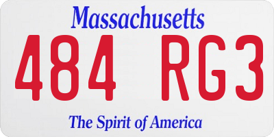 MA license plate 484RG3