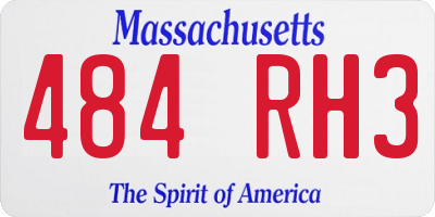 MA license plate 484RH3