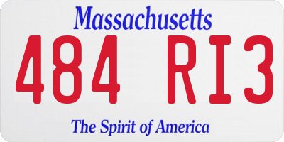 MA license plate 484RI3