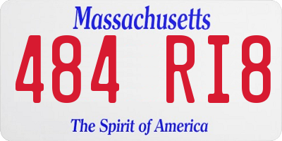 MA license plate 484RI8