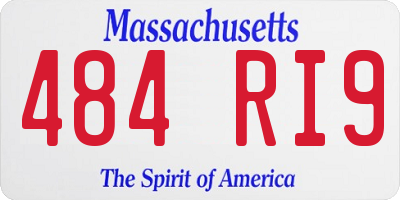 MA license plate 484RI9