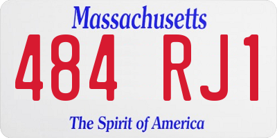 MA license plate 484RJ1