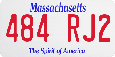 MA license plate 484RJ2