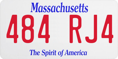 MA license plate 484RJ4