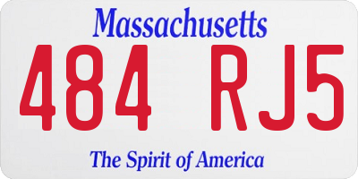 MA license plate 484RJ5