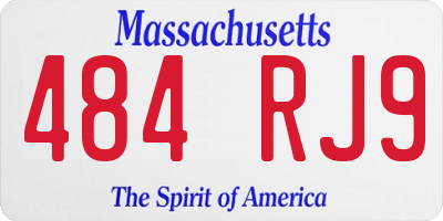 MA license plate 484RJ9