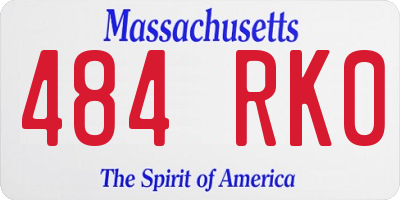 MA license plate 484RK0