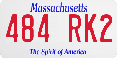 MA license plate 484RK2