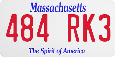 MA license plate 484RK3