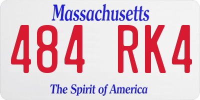 MA license plate 484RK4
