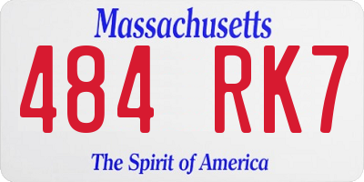MA license plate 484RK7