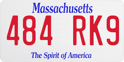 MA license plate 484RK9