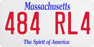 MA license plate 484RL4