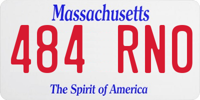 MA license plate 484RN0