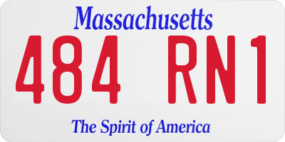 MA license plate 484RN1