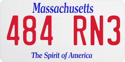 MA license plate 484RN3