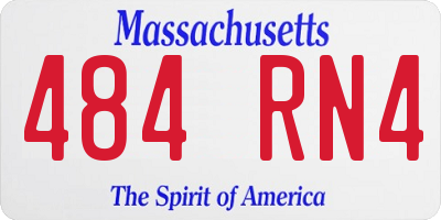 MA license plate 484RN4