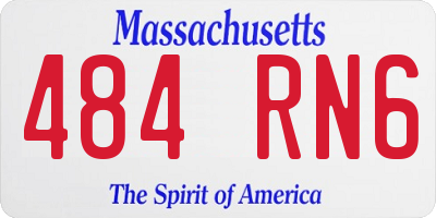 MA license plate 484RN6