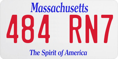 MA license plate 484RN7