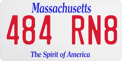 MA license plate 484RN8
