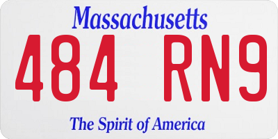 MA license plate 484RN9