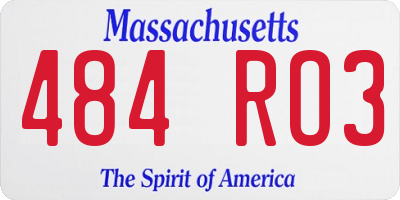 MA license plate 484RO3