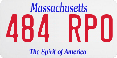 MA license plate 484RP0